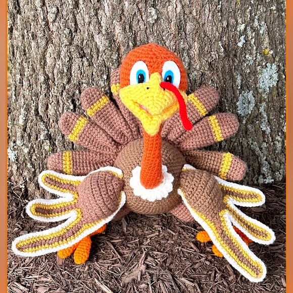 Turkey Tom Handmade Thanksgiving Fall Autumn Home Decor Wired-Frame Body - New - Picture 11 of 11